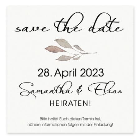 Save The Date Karte Cotton Schokoladenseite Hochzeit