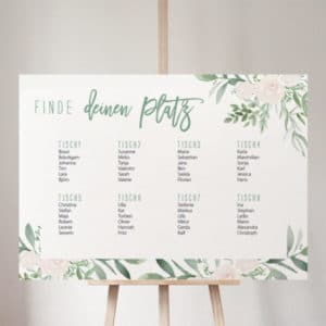 SITZPLAN SCHILD GREENERY 191004
